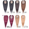 6x9cm Silk Base Top Hairpiece Virgin Clip In Hair Topper for Thinning Hair Natural Black Womens Human Hair Topper